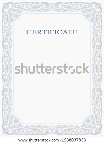 Abstract Guilloche Frame. Vertical Certificate Form. EPS version is available as ID 1518385484.