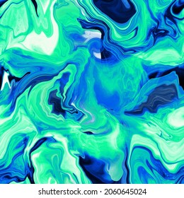 Abstract Hand Drawing Liquid Fluid Wavy Marble Seamless Pattern Batik Background