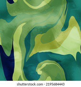 Abstract Hand Drawing Liquid Fluid Wavy Tie Dye Marble Seamless Pattern Batik Background