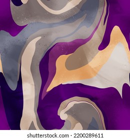 Abstract Hand Drawing Liquid Fluid Wavy Tie Dye Marble Seamless Pattern Batik Background