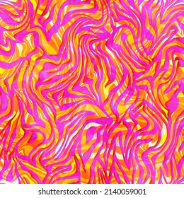 Abstract Hand Drawing Psychedelic Geometric Liquid Wavy Zebra Tiger Stripes Seamless Pattern Overlay Background