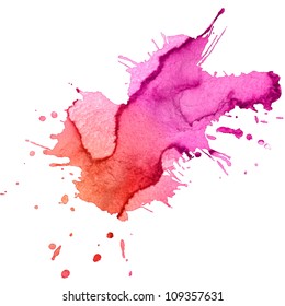 Abstract Hand Drawn Watercolor Blot Background