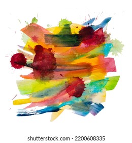Abstract hand drawn watercolor  Colorful splashing in the paper  It is wet texture background and paint brushes  Picture for creative wallpaper design art work  Pastel colors tone 