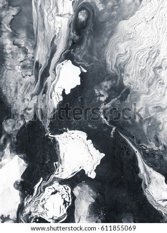 Abstract Hand Painted Black White Background Stock Illustration