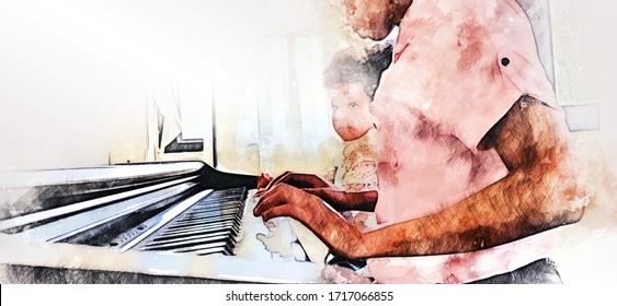 ピアノ 少女 のイラスト素材 画像 ベクター画像 Shutterstock