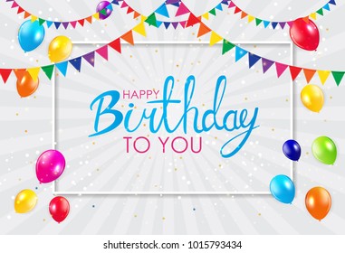 Abstract Happy Birthday Background Card Template Stock Illustration ...