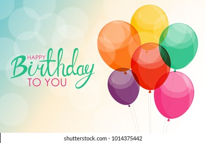 Abstract Happy Birthday Background Card Template Stock Vector (Royalty ...