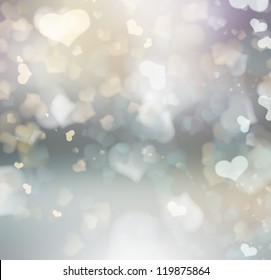 Abstract Heart Bokeh Bright Background