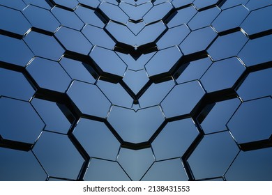 Abstract hexagon background as jpg images created in 3D for use as backgrounds in websites, video, illustrations, and more. High-resolution 6000x400 px at 300dpi