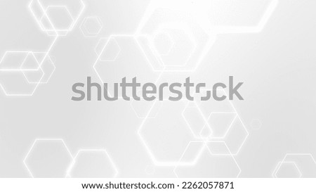 Abstract hexagon white gray pattern technology dark background.Hexagon geometric white gray light pattern technology background. Abstract graphic design digital block chain and science concept.