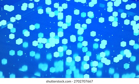 Abstract Hexagonal Blue Light Particles Dance Motion Background. - Powered by Shutterstock - Get 15% off with code: PIKWIZARD15