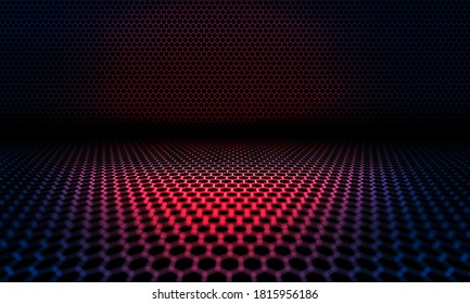 Abstract hexagons pattern background for high technology and innovation concept , science background.Tilt shift blur
