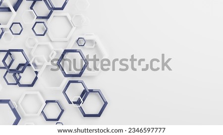 Abstract hexes shapes background - 3d rendering