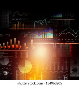 Abstract High Tech Background With Graphs And Diagrams