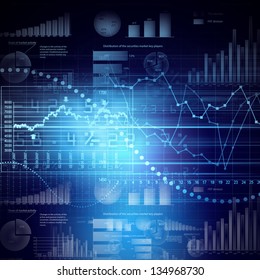 Abstract High Tech Background With Graphs And Diagrams