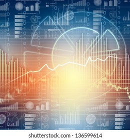 Abstract High Tech Background With Graphs And Diagrams