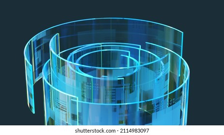 abstract high tech radial structure, 3d illustration 