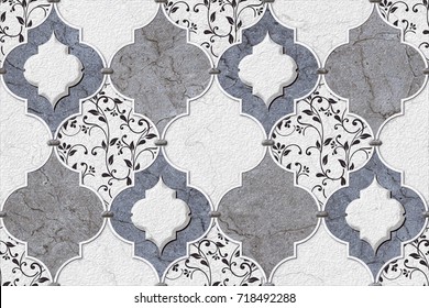 abstract home decorative art oil paint wall tiles pattern design background,