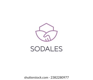 Abstract home  logo. Creative handshake icon. Corporate partnership symbol. Premium house real estate sign.  illustration - Powered by Shutterstock