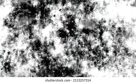 Abstract Horror Scratched Background With Grunge Spread Splash And Cracks Texture Pattern In Goth Scary Design, Grunge Messy Blob Pattern In Detailed Painted White And Black Backdrop	
