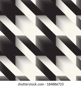 Abstract Hounds Tooth Halftone Background. Seamless Pattern. 