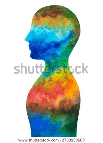abstract human head body element chakra yoga mediter peace mind mental health heal meditation self care love soul spiritual universe positive power therapy art design illustration watercolor painting