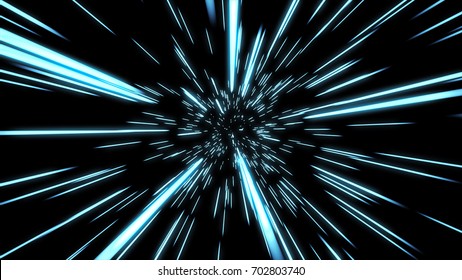 Abstract Hyper Jump In Space 3d Illustration