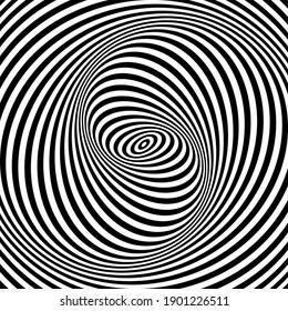 Abstract Illusion of swirl movement. Striped lines pattern. 