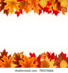 Abstract  Illustration Background with Falling Autumn Leaves. 
