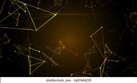 Abstract illustration background motion transformation with flickering light on plexus pattern of future innovation technology digital business dots line network decentralize communication connection