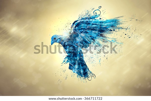 Abstract Illustration Blue Dove Holy Spirit Stock Illustration 366711722