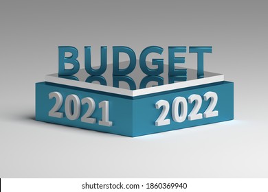Abstract illustration with Budget planning concept idea for future 2021 and 2022 years. 3d illustration.