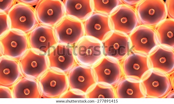 Abstract illustration of cells\
in mitosis and multiplication of cells for beauty and biology\
concept