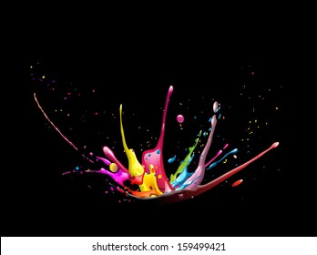 abstract illustration of a colorful ink splash