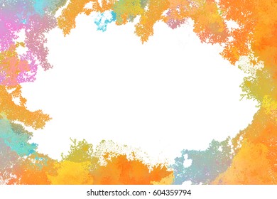 Abstract Illustration Designation Vivid Warm Tone Water Color Fram For Wallpaper Or Background