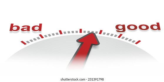 Abstract Illustration Of Evaluation Scale From Bad To Good