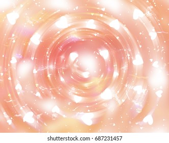 Abstract illustration glow soft hearts for Valentines day. Background orange design. - Shutterstock ID 687231457