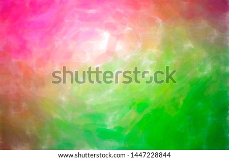 Abstract illustration of green, pink, red, yellow Watercolor background.