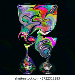 Abstract illustration Liquid Forms - Unique Signature Design Art for Contemporary Modern Lifestyle Decoration poster design printable Digital Art