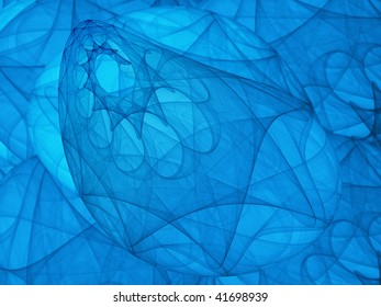Abstract illustration made of curved lines in blue