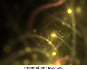 Abstract Illustration - Particle Collision, Explosion Of Light, Hadron Collider, Flying Through A Wormhole, Space Warp, Black Hole, Creation, Spark Of Light, Sparkler, Brilliant Glowing Light, Bokeh