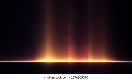 Abstract Illustration: Radiant Light Beams Rising From The Horizon