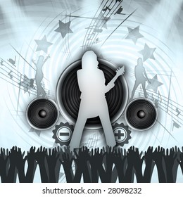 Abstract Illustration of an Rockstar with boxes