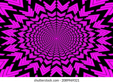 Abstract, Illustration Round Frame Pink Arrow Up - Down Graphic Pattern Background.