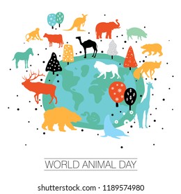 An abstract illustration of World Animal day on a white isolated background
 - Powered by Shutterstock