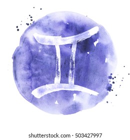 Abstract Illustration Of The Zodiac Sign Gemini. Zodiac Icon. Astrology.