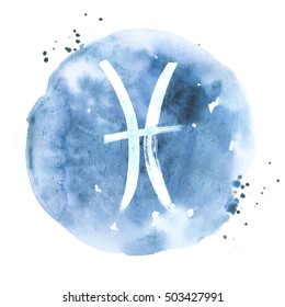 Abstract illustration of the zodiac sign Pisces. Zodiac icon. Astrology.