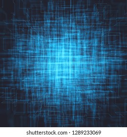 Abstract image of connected power lines, interconnected in technology concept. 3D illustration abstract background.