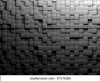abstraktes Bild von Würfeln auf schwarz-weißem Hintergrund