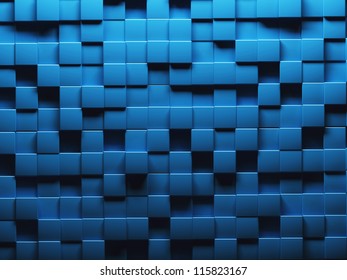abstract image of cubes background in blue toned